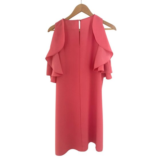Kate Spade Cold Shoulder Shift Dress Petunia Pink Coral‎ Size Large Summer Party - Picture 9 of 12